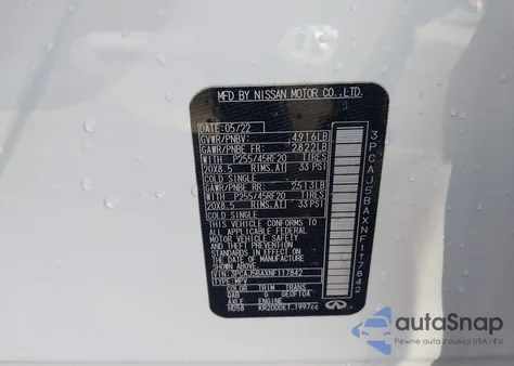 2022 Infiniti Qx50 Luxe из США, поврежденный, VIN 3PCAJ5BAXNF117842